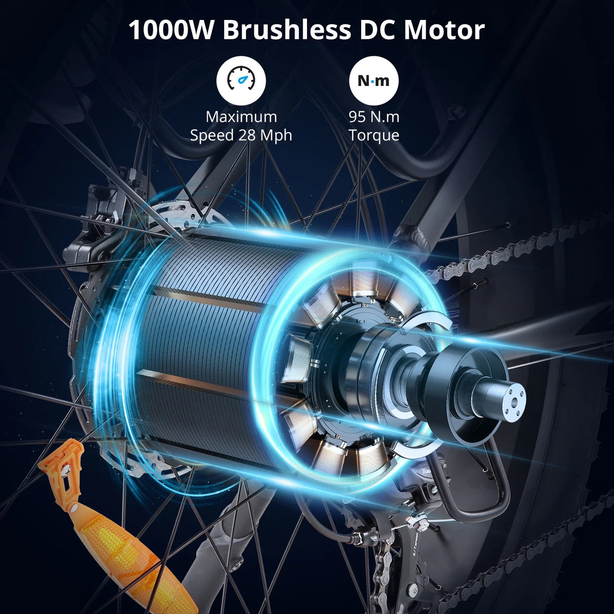 Electric Bike for Adults, 1000W E Bikes for Men, 26" Fat Tire Electric Bikes, 48V 17.5AH Battery, 28MPH, 7 Speed&Dual Hydraulic Disc Brakes, LCD Screen, 60miles Range, Electric Mountain Bicycle