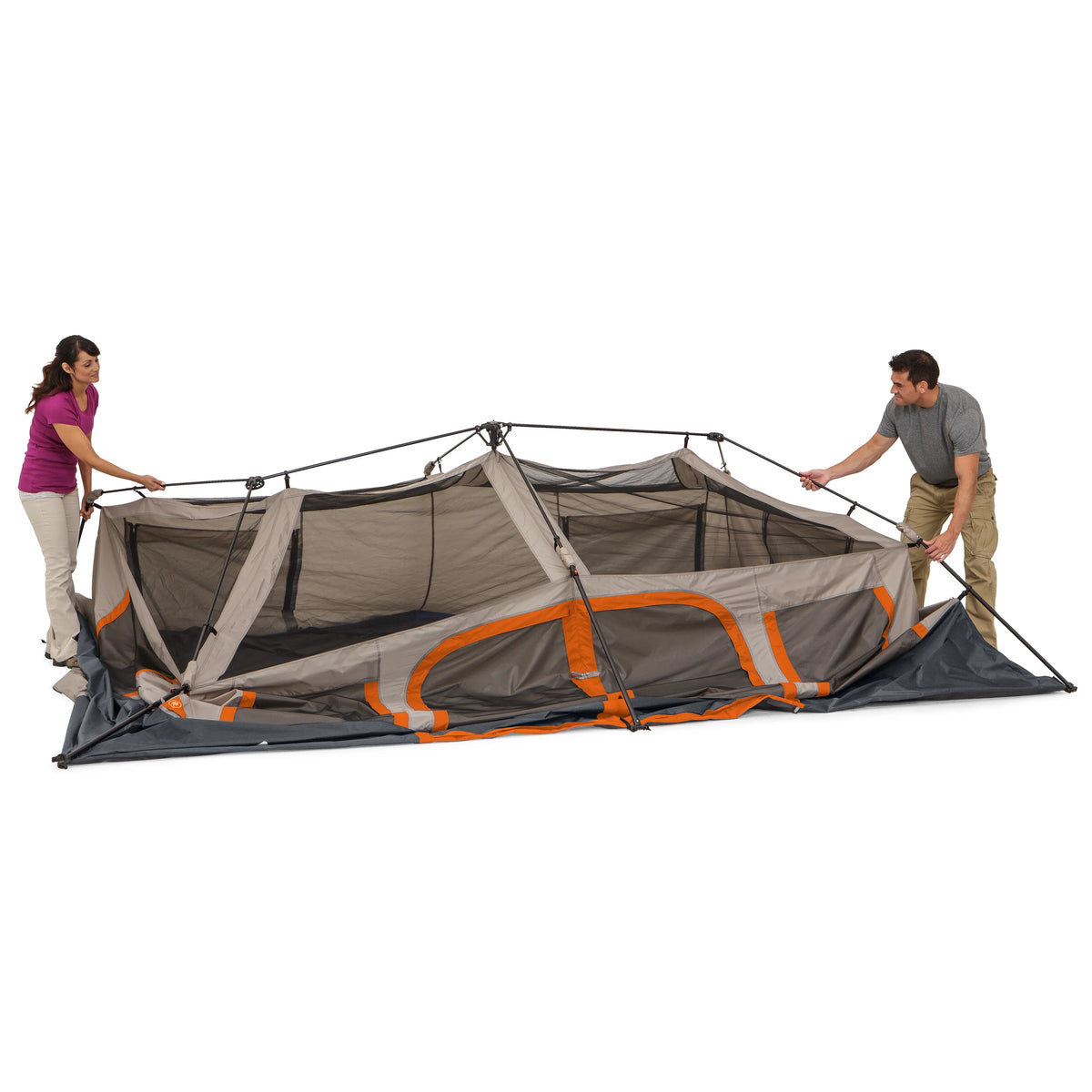 Ozark Trail 10 - Person Instant Cabin Tent - 2 - Room Family Camping Tent with Rainfly