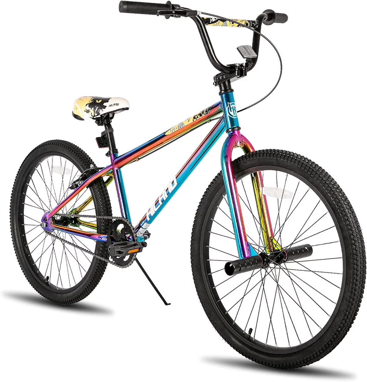 Hiland BMX BIKE 24 & 26 in, Beginner - Level to Advanced Riders with 2 Pegs for Adults, Multiple Colors