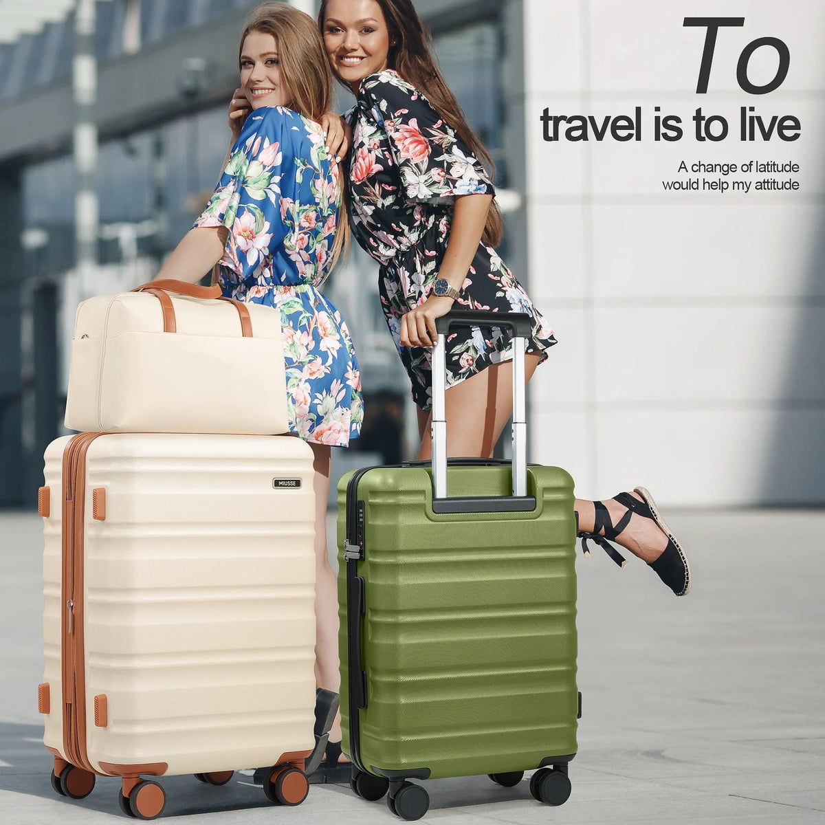 MIUSSE Luggage Sets 3 Piece, 20 in Carry on Luggage with Wheels, 100% PC Hardshell Suitcase with TSA Lock, Carry on Suitcases Airline Approved with Travel Backpack for Men Women