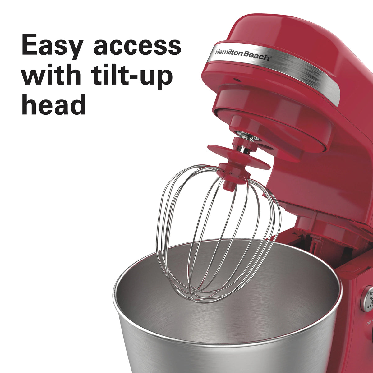 Hamilton Beach 4 Quart Stand Mixer for Kitchen, 7 Speeds, Tilt - Head, Dough Hook, Whisk & Flat Beater, White