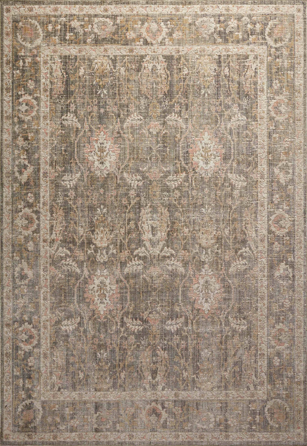 Chris Loves Julia x Loloi Rosemarie ROE-01 Sage Blush Area Rug - 5 ft Round