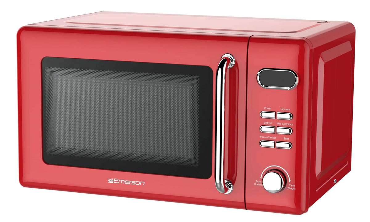 Emerson 0.7 cu ft, 700W Red Retro Countertop Microwave Oven, MWR7020RD