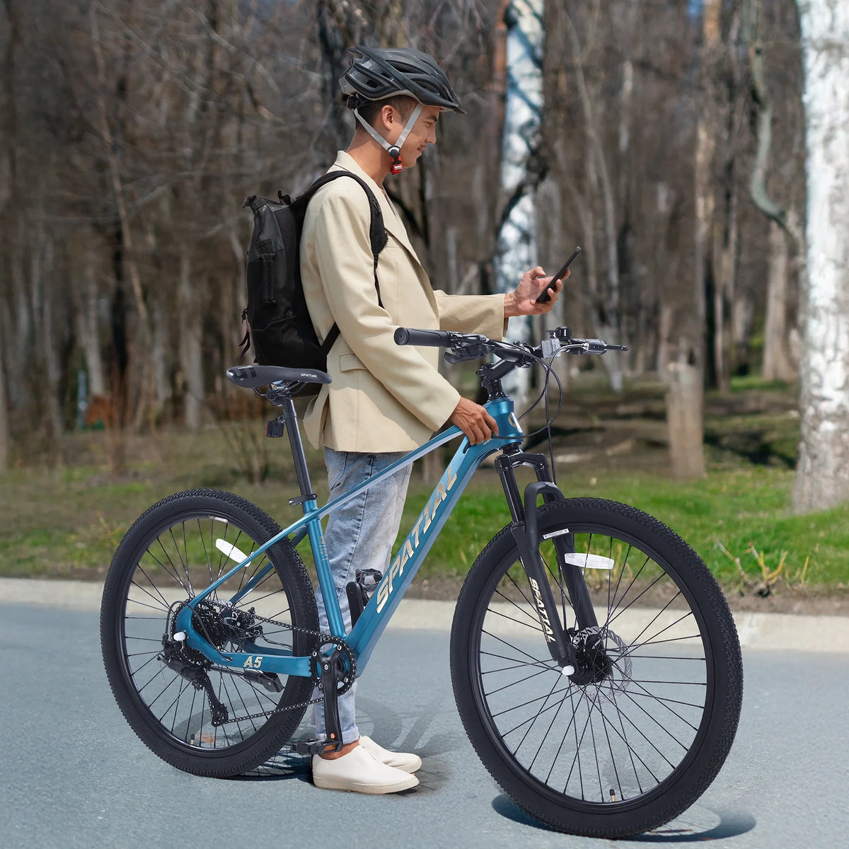 SPATIAL 24/26/27.5/29 in Mountain Bike, 8/21 Speed Lightweight Aluminum Magensium Frame Mountain Bicycle, Fits Men Women Teenagers Adult Disc Brake MTB Bicycle