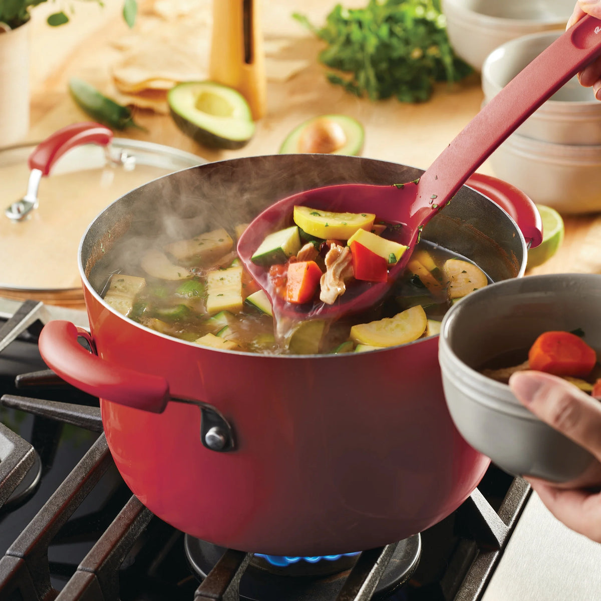 Rachael Ray 15 - Piece Nonstick Pots and Pans Set/Cookware Set, Marine Blue