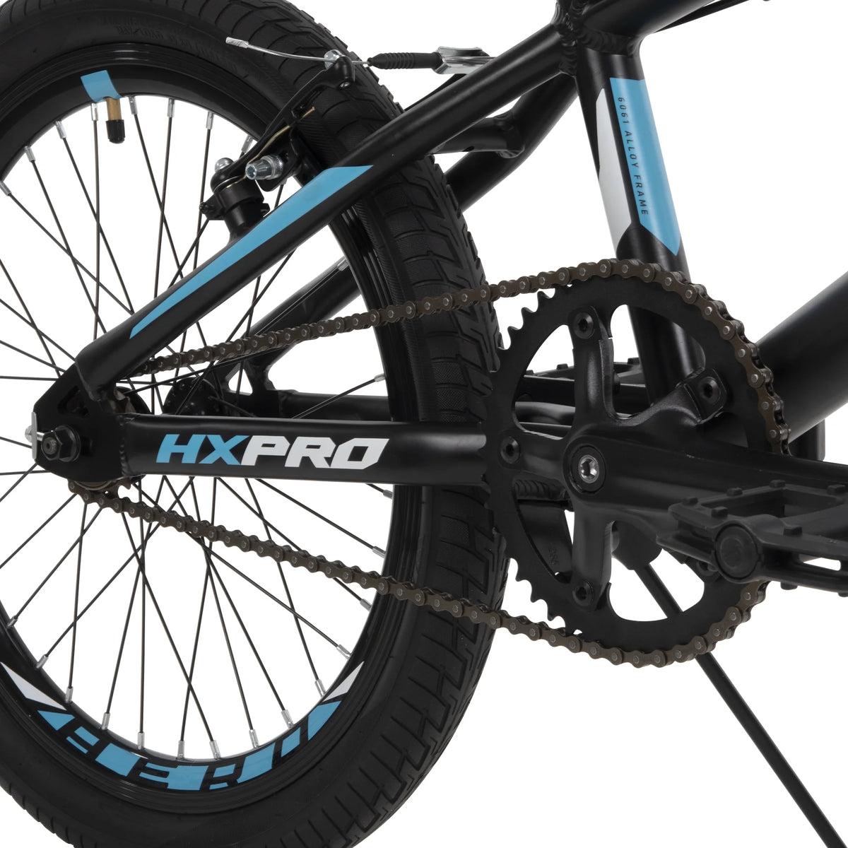 20 - Inch BMX Bikes HX - Pro Bike, Black with Teal, Aluminum Frame