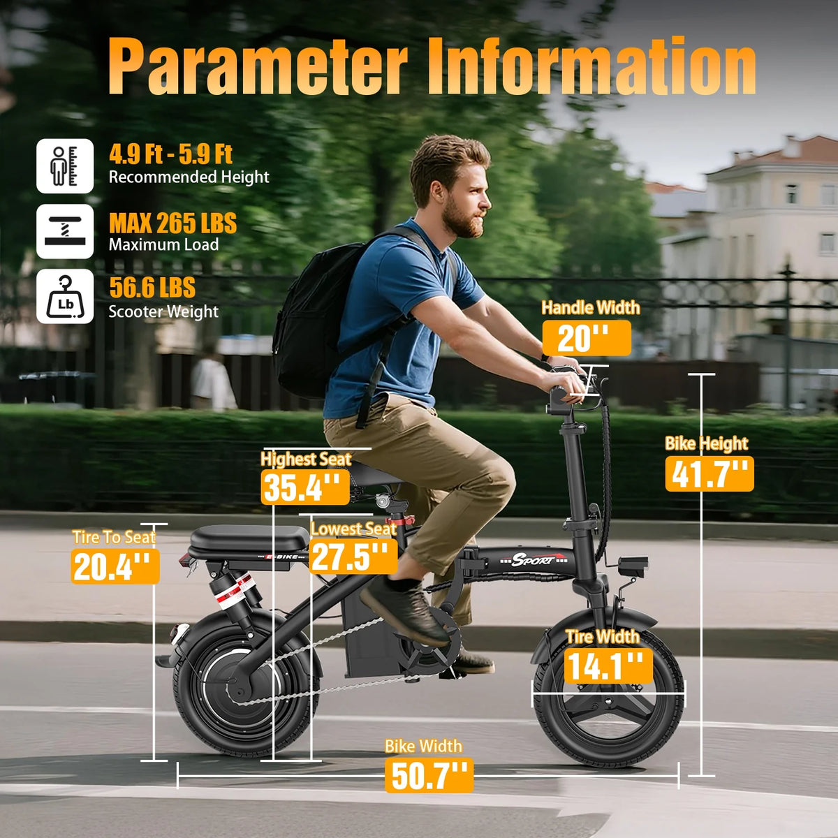 ASKGO 1200W Peak Motor, Folding Electric Bike for Adults Teens, 14'' Commuting Bike, Max 28MPH/35 Miles E - Bike, 3 Speed Double Mini Electric Bike, UL2849