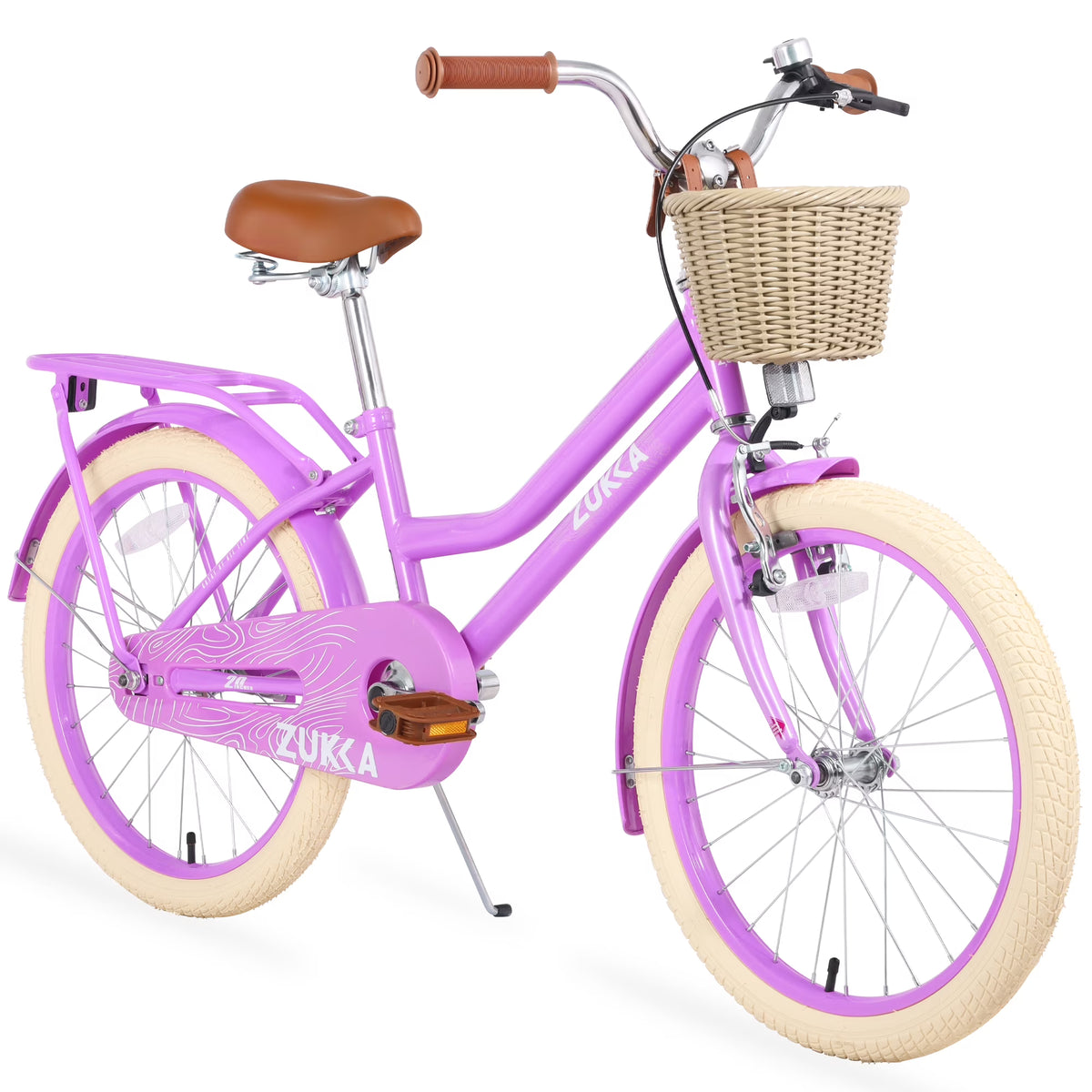 20" Kids Bike Girls Bike with Basket Single Speed Steel Frame Children Bicycle for 7 - 10 Years, Pink