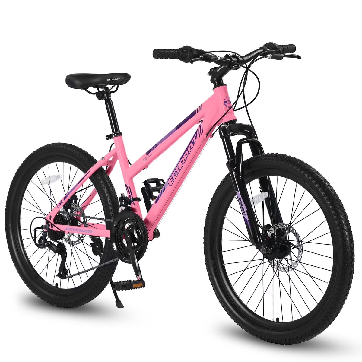 Ecarpat 26 in Mountain Bike Adults Womens Mountain Bicycles with Dual Disc Brakes Shimano 21 - Speed Full Suspension MTB Bicycles for Outdoor Commuting Exercise, Multi Colors
