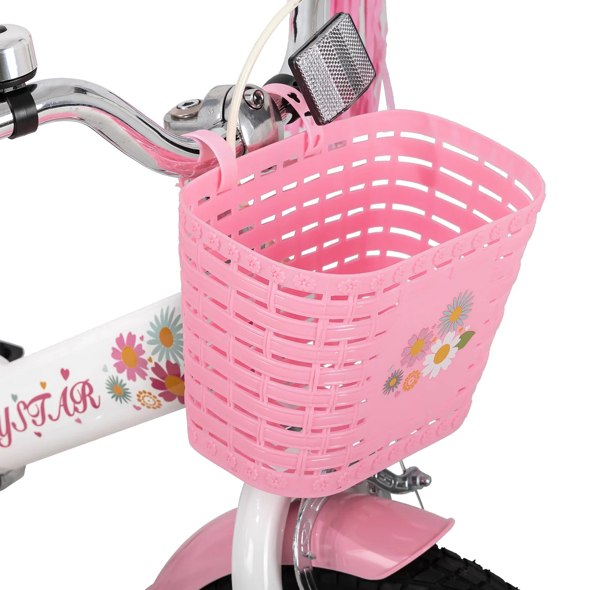 JOYSTAR Little Daisy 14 in Kids Bike for 3 4 5 Years Girls with Handbrake Children Princess Bicycle with Training Wheels Basket Streamer Toddler Cycle Bikes Blue