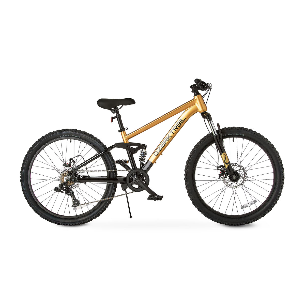 24" Ozark Trail FS.1 Epictrail Full Suspension Mountain Bike, for Teens and Adults, Heights Between 4'6" - 5'6", Silver