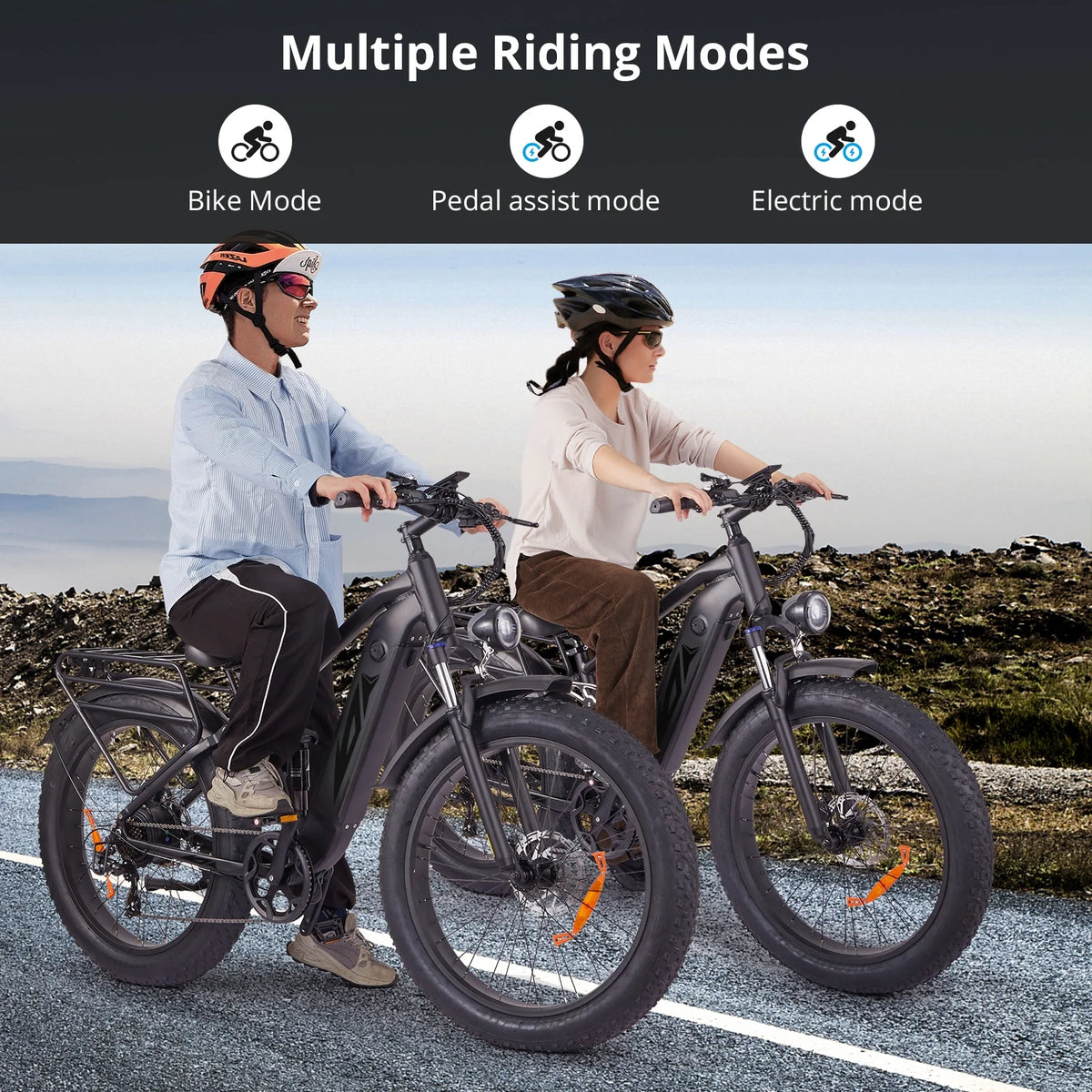 Electric Bike for Adults, 1000W E Bikes for Men, 26" Fat Tire Electric Bikes, 48V 17.5AH Battery, 28MPH, 7 Speed&Dual Hydraulic Disc Brakes, LCD Screen, 60miles Range, Electric Mountain Bicycle