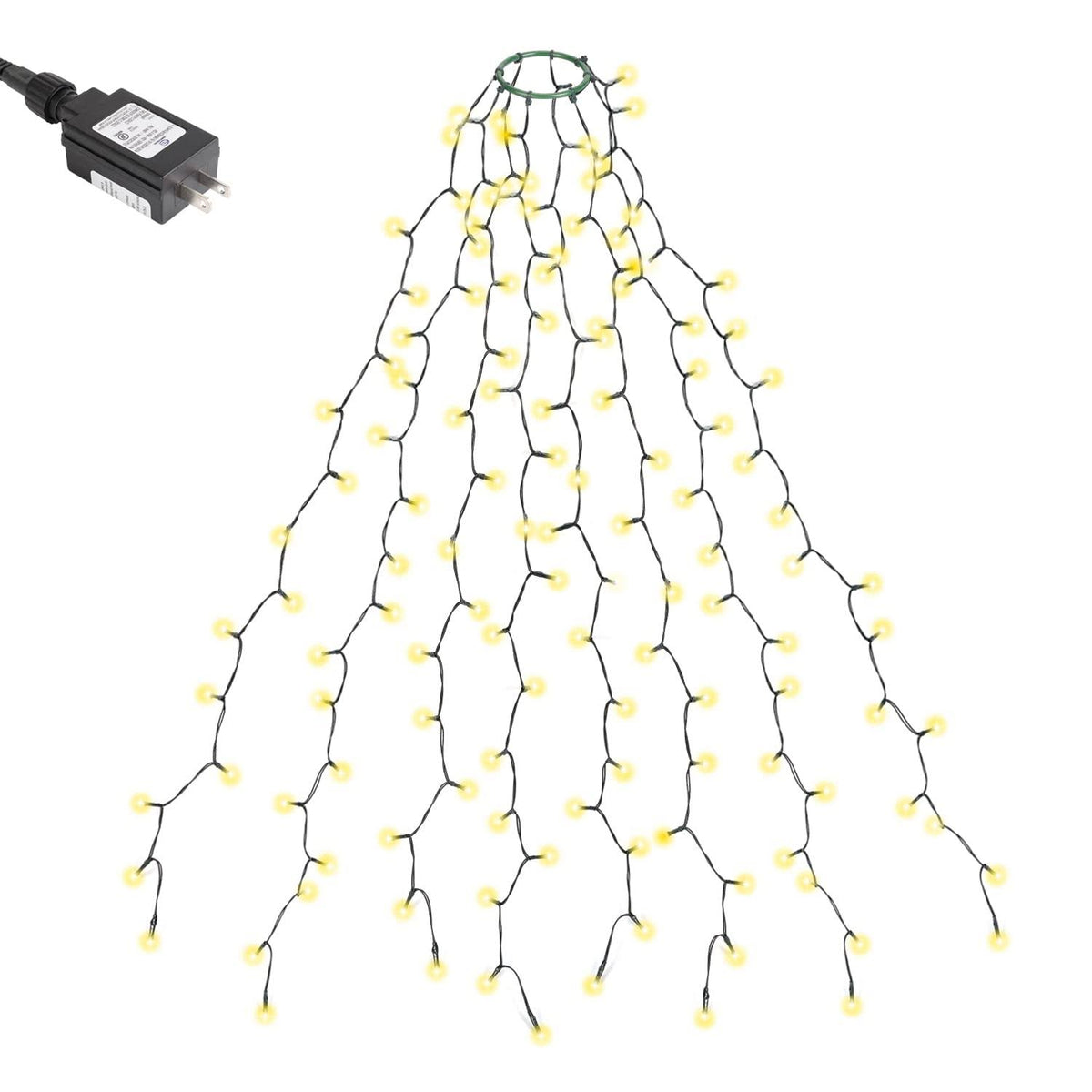 SALCAR Christmas Tree Lights 6.6ft x 8 Lines, 280 LEDs Fairy Lights for 6-8ft Christmas Tree, Easy to Install Tree Decoration Light String for