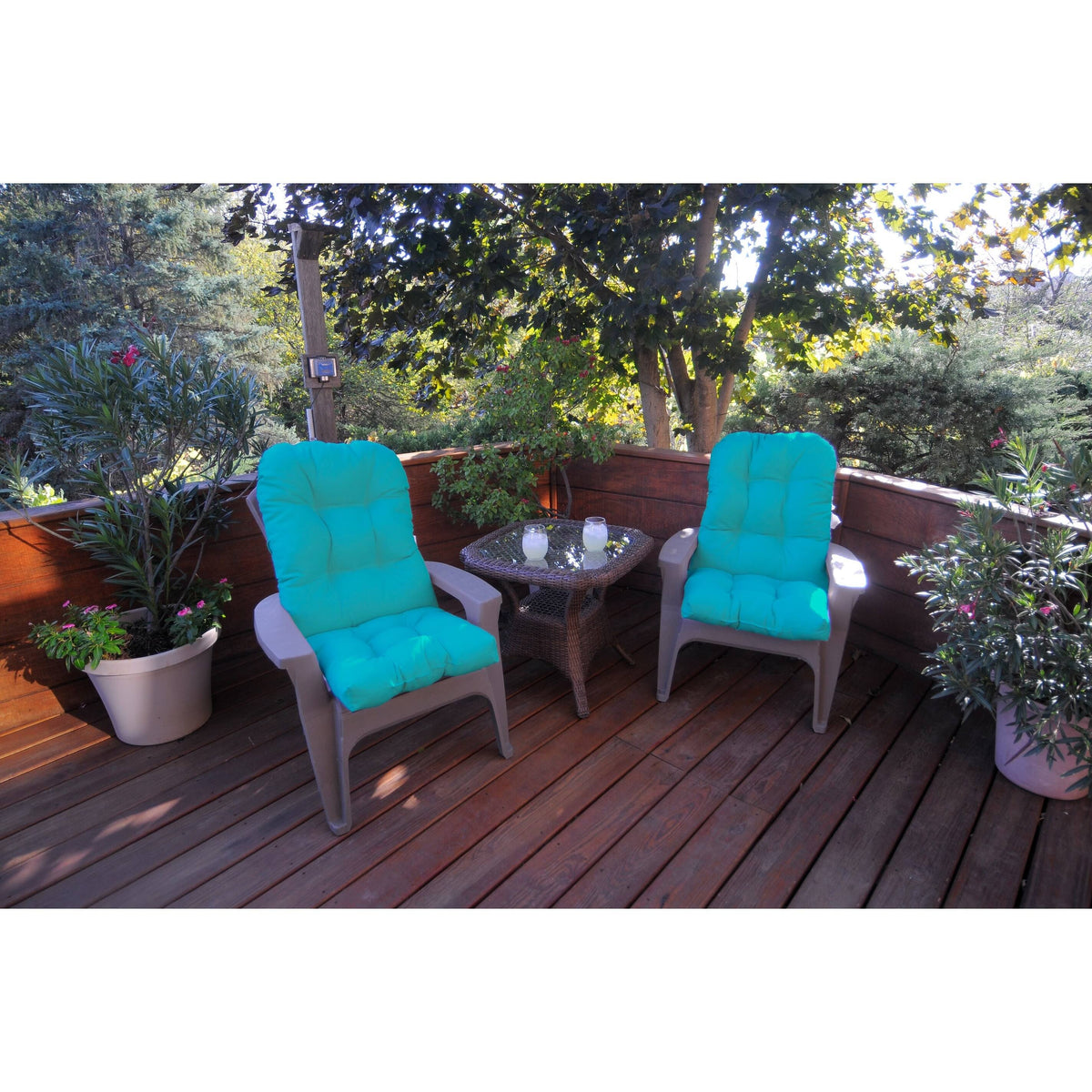 Turquoise Adirondack Indoor Outdoor Chair Cushion