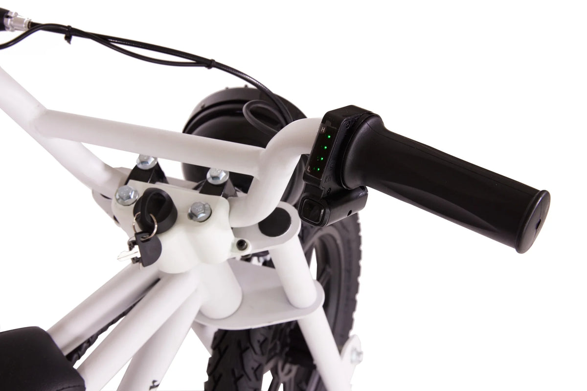 Droyd Weeler Electric Mini Bike - 24V 8ah Battery, 6 - 10 MPH, up to 8 Miles, LED Lights, Kids Ages 6+