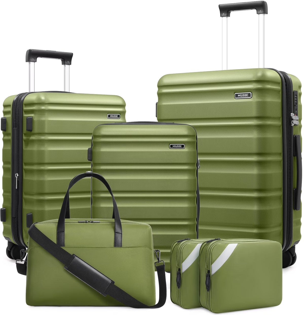MIUSSE Luggage Sets 3 Piece, 20 in Carry on Luggage with Wheels, 100% PC Hardshell Suitcase with TSA Lock, Carry on Suitcases Airline Approved with Travel Backpack for Men Women