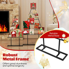 Tangkula 2 Pack Christmas Card Holder for Home Office Party Decoration