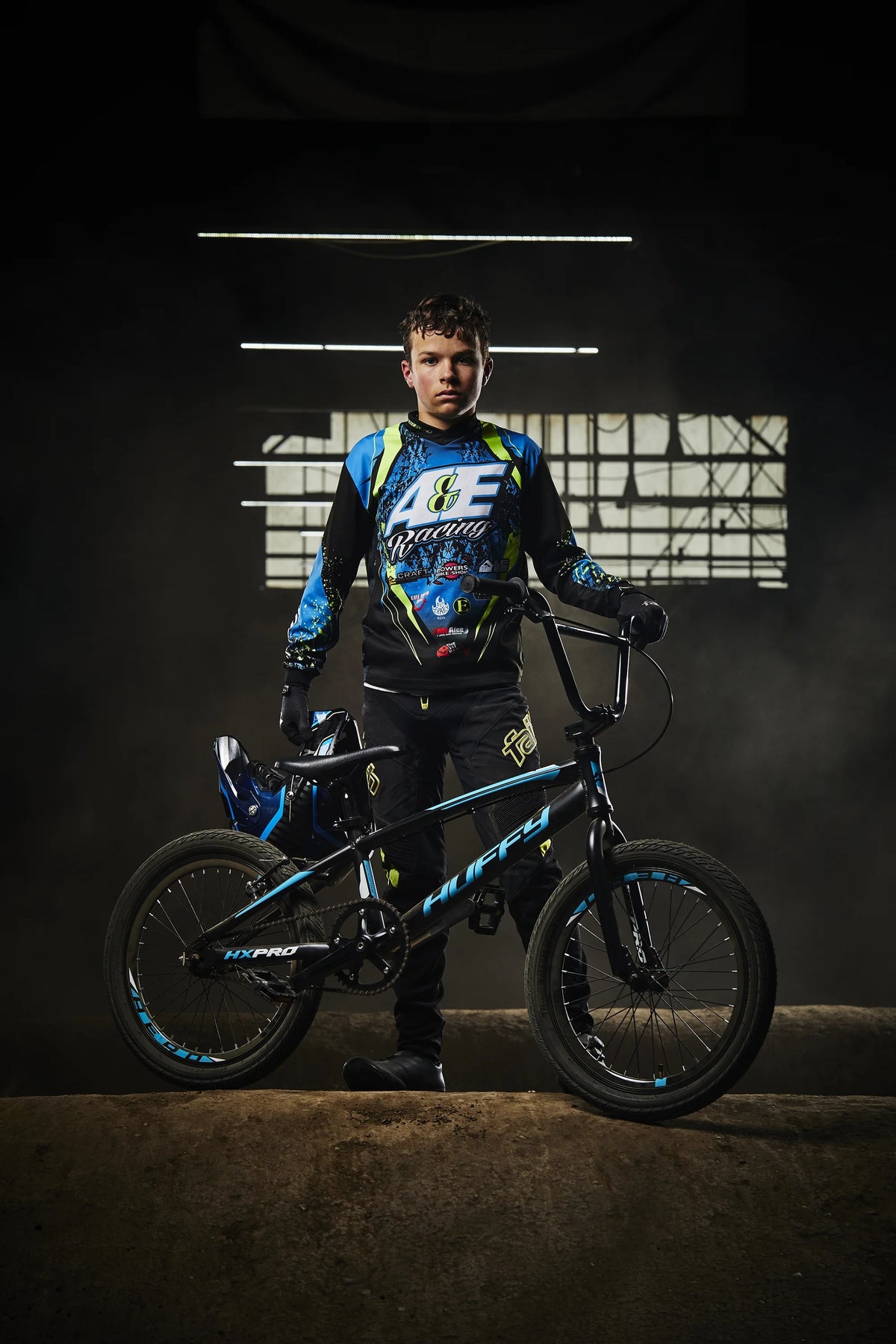 20 - Inch BMX Bikes HX - Pro Bike, Black with Teal, Aluminum Frame