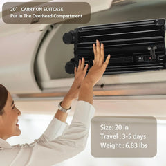 20 in Carry on Luggage with Cup Holder & USB Port, Airline Approved TSA - Locked Luggage, Lightweight PC Material Travel Suitcase