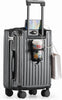 20 in Carry on Luggage with Cup Holder & USB Port, Airline Approved TSA - Locked Luggage, Lightweight PC Material Travel Suitcase