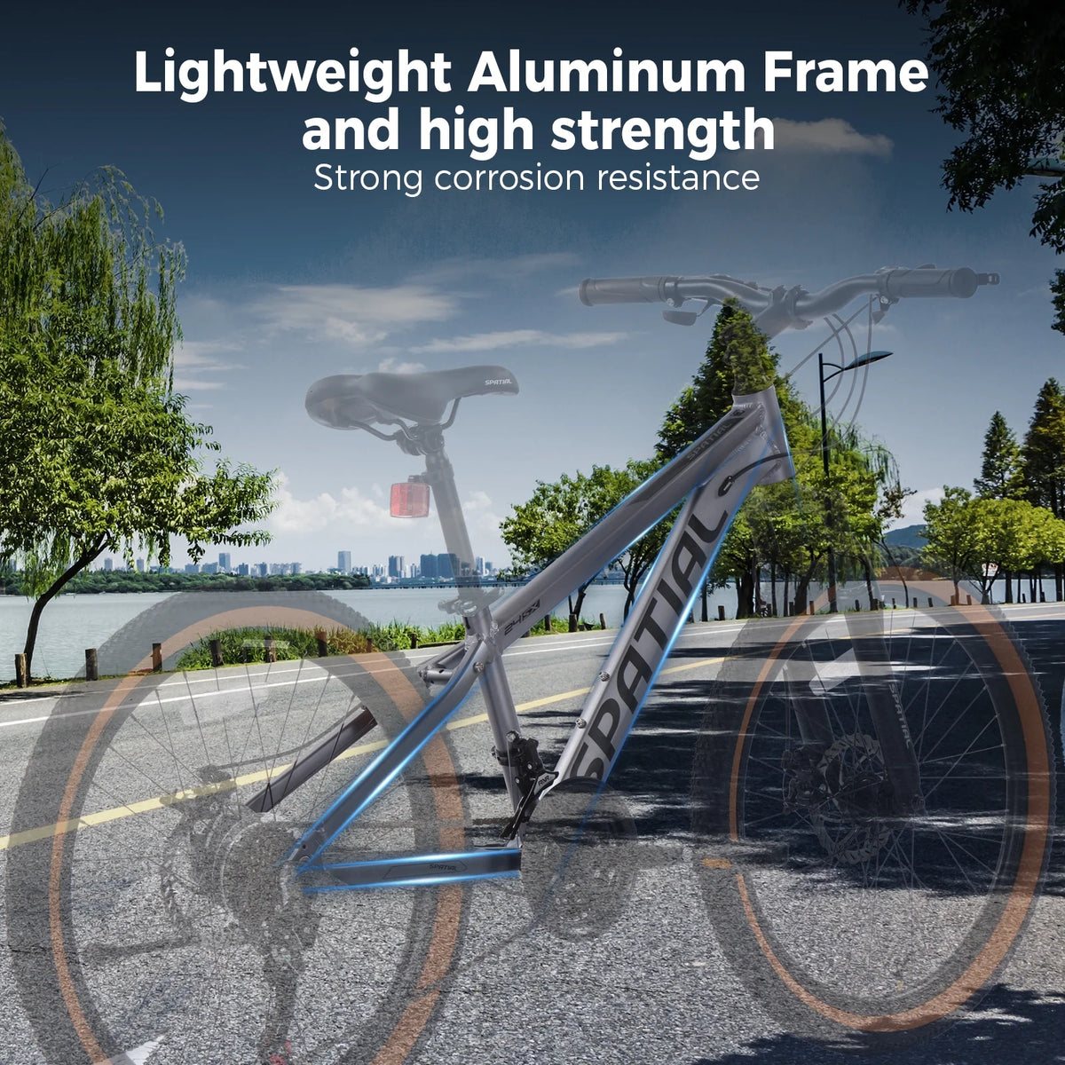 SPATIAL 24/26/27.5/29 in Mountain Bike, 8/21 Speed Lightweight Aluminum Magensium Frame Mountain Bicycle, Fits Men Women Teenagers Adult Disc Brake MTB Bicycle