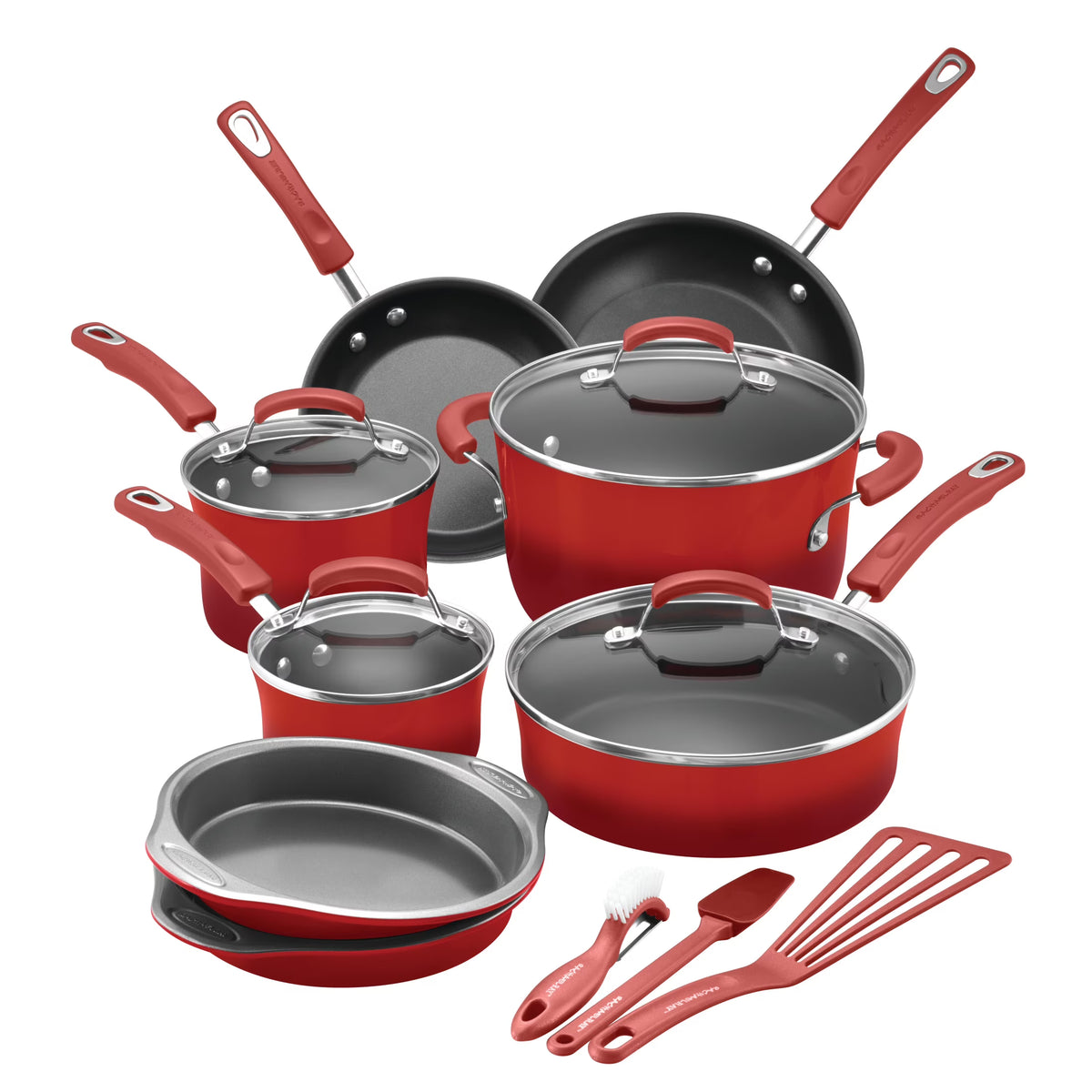 Rachael Ray 15 - Piece Nonstick Pots and Pans Set/Cookware Set, Marine Blue