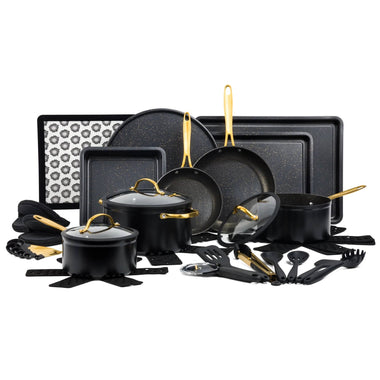 Thyme & Table 32-Piece Cookware & Bakeware Non - Stick Set, Black