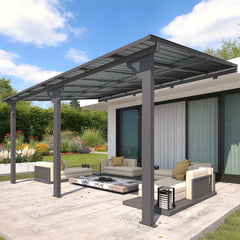 AECOJOY 14x10 Outdoor Hardtop Gazebo Adjustable Height (6.5-9.8Ft) Pergola for Patio