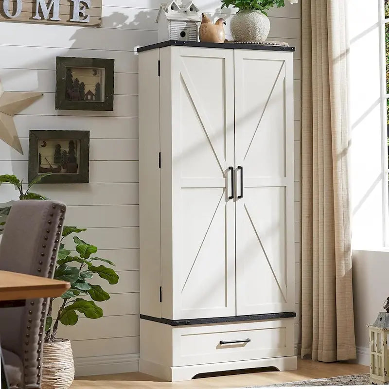 72 - Inch Tall Farmhouse Kitchen Pantry Cabinet - Stylish Storage Cupboard