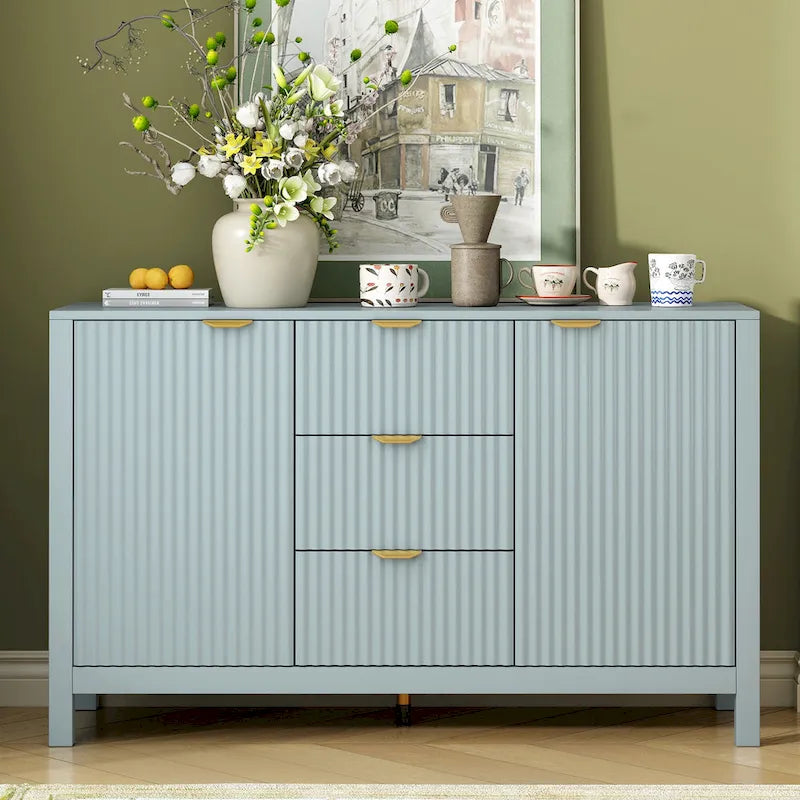 Buffet Sideboard Featuring 3 Adjustable Shelves, 3 Drawers, and Soft - Close Doors
