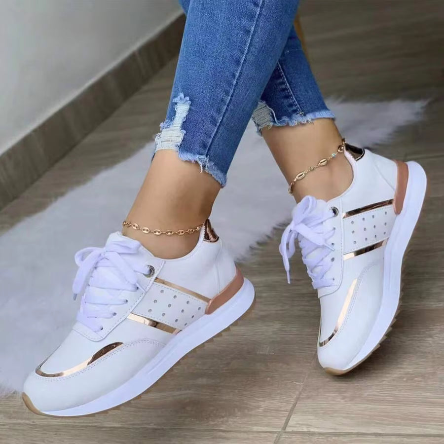 Women Sneakers Casual Comfortable Colorblock Design Non Slip Sole Sporty