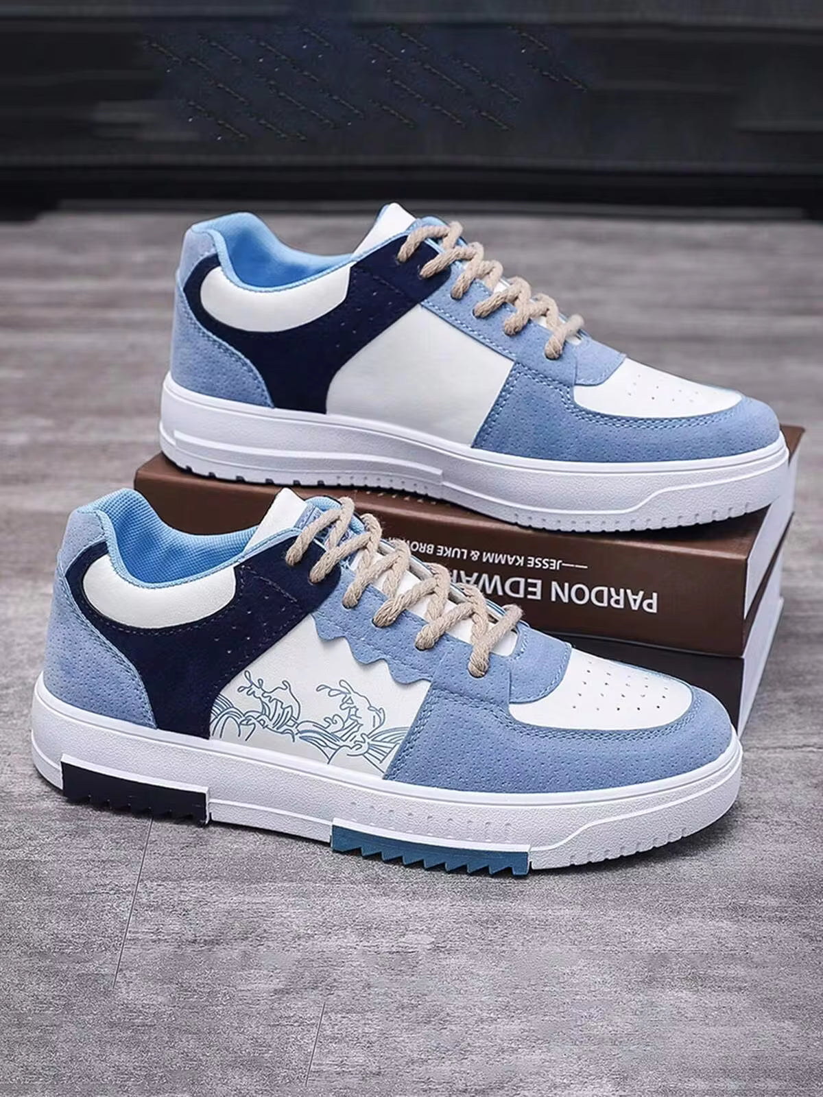 New Men's Fashion Sneakers, Korean Style Skateboard Shoes, Breathable Casual Shoes, Flat Slip-On Versatile Shoes, Suitable As Christmas, New Year, Valentine's Day Gifts (Random Shoe Sole Logo) 2000s Style Valentine's Day Ideas