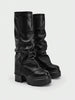 Sugerpunk Women's Thick Sole Pleated Tall Boots, Fashionable And Versatile For Daily Wear Valentine's Day 2000s Style