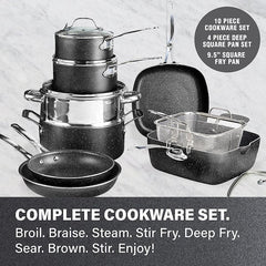 20-Piece Aluminum Ultra - Durable Non - Stick Diamond Infused Cookware and Bakeware Set