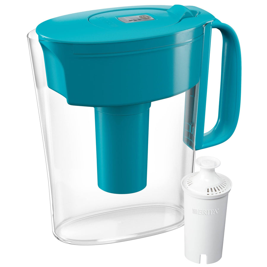 Brita Water Filter Pitcher for Tap and Drinking Water with 1 Standard Filter, Lasts 2 Months, 6 - Cup Capacity, BPA Free, Turquoise