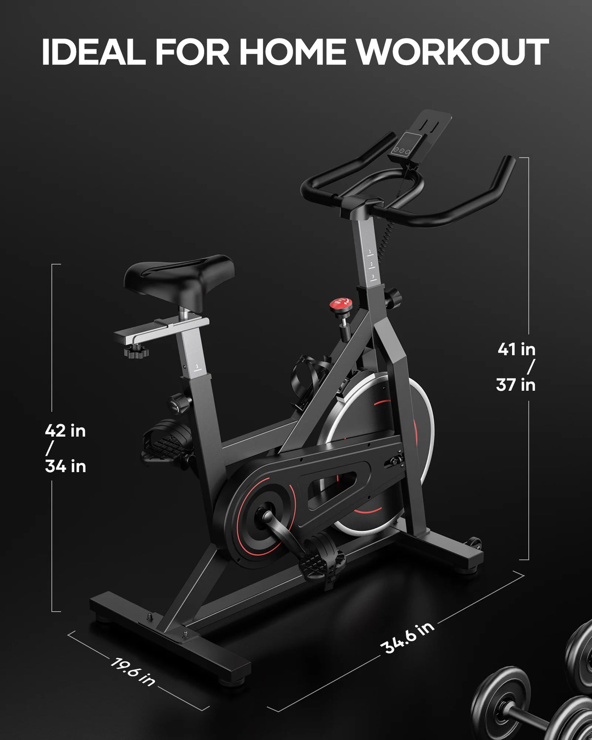 Naipo Exercise Bike Indoor Cycling Bike with 300 lb Big Seat Cushion for Home Cardio Leg Workout