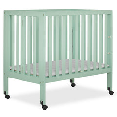 Dream on Me Jett Non - Full Size Folding Crib I Removable Wheels I Modern Nursey I Adjustable Mattress Support I Patent Folding System I Included 2.5 Mattress in Pebble Gray