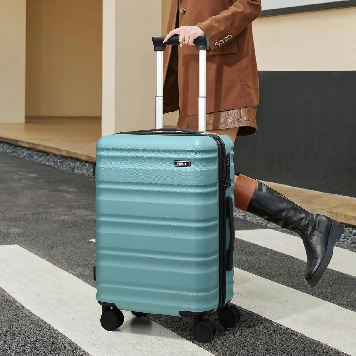 MIUSSE Luggage Sets 3 Piece, 20 in Carry on Luggage with Wheels, 100% PC Hardshell Suitcase with TSA Lock, Carry on Suitcases Airline Approved with Travel Backpack for Men Women