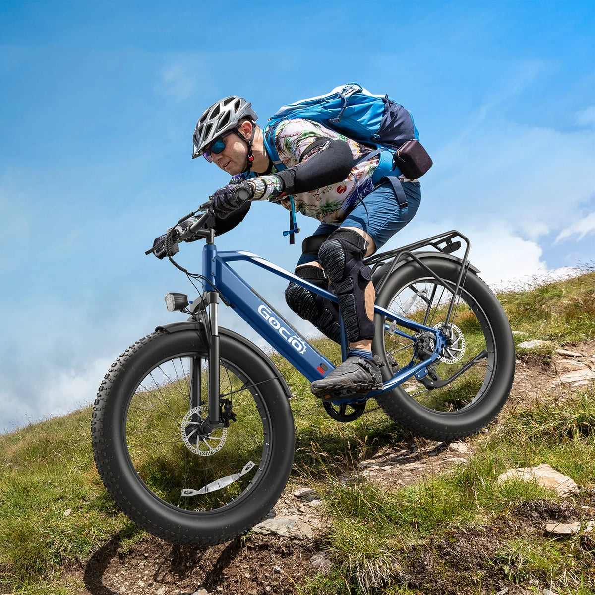 Gocio Electric Bike, 26"x4.0" Fat Tire E - Mountain Bike, Peak 1000W Motor, 28MPH 48V 15ah Battery Removable Ebike for Off Road, Sand, UL2849