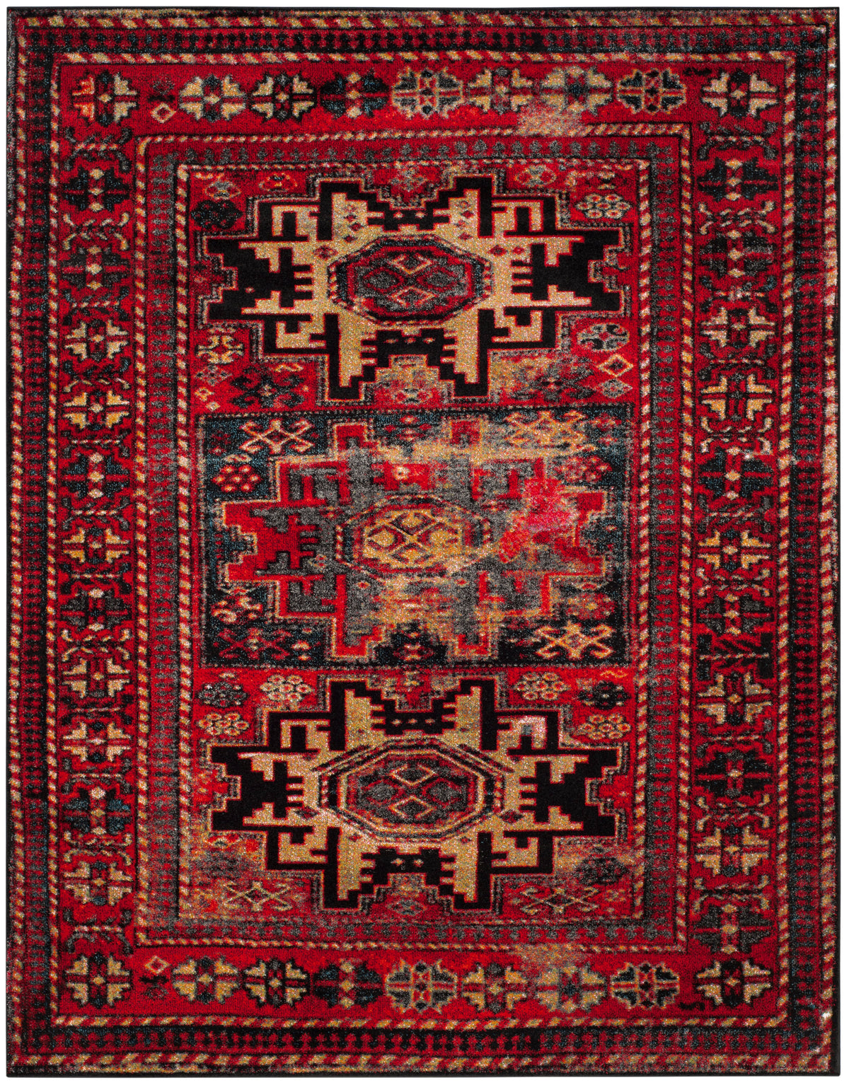 Safavieh Vintage Hamadan VTH213A Red - Multi 3' x 3' Square Area Rug