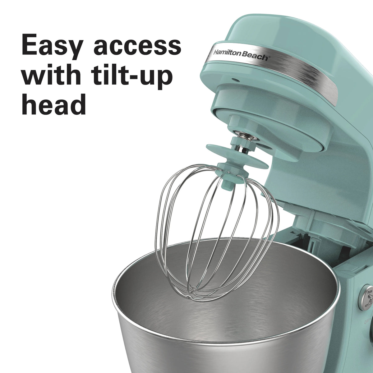 Hamilton Beach 4 Quart Stand Mixer for Kitchen, 7 Speeds, Tilt - Head, Dough Hook, Whisk & Flat Beater, White