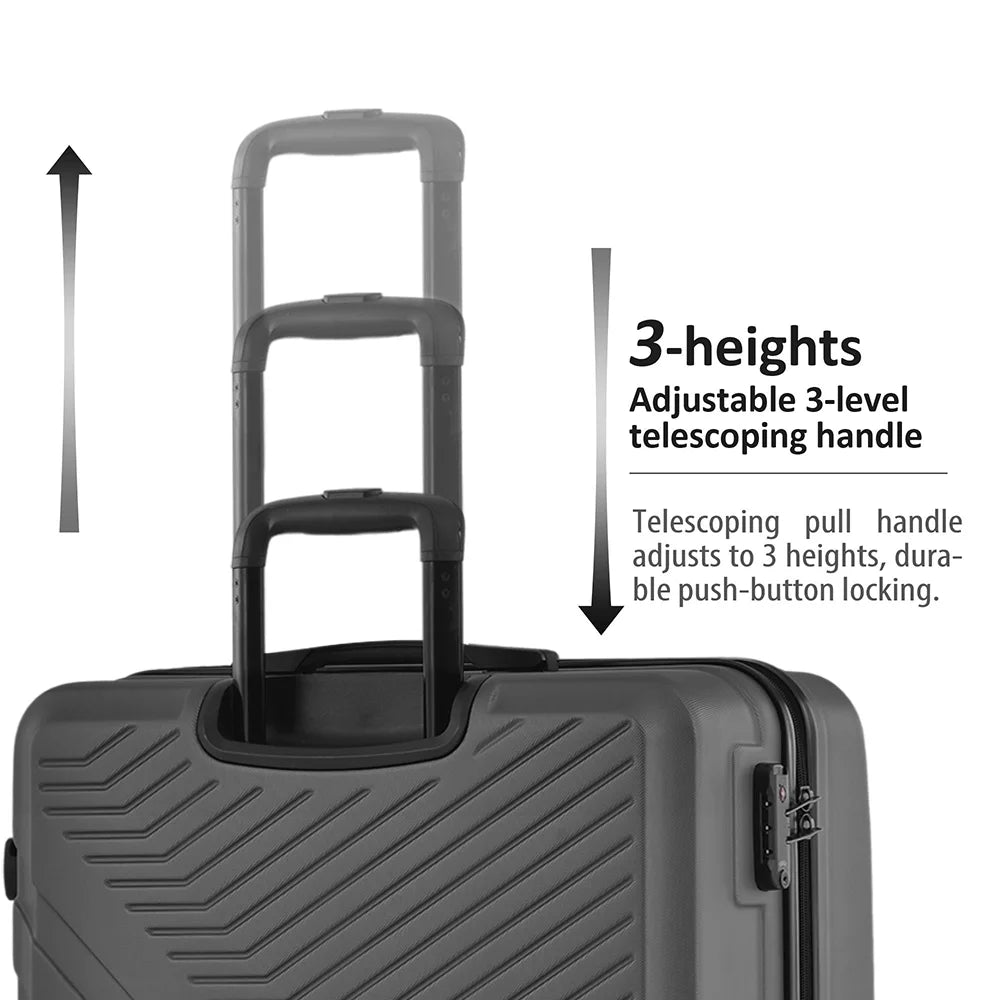 3 Piece Blue Luggage Travel Set, 20" 24" 28" Carry on Luggage with Spinner Wheels, Lightweight Hard Case Luggage Travel Suitcase Christmas Gifts for Business Trip Holiday Travel Cruise