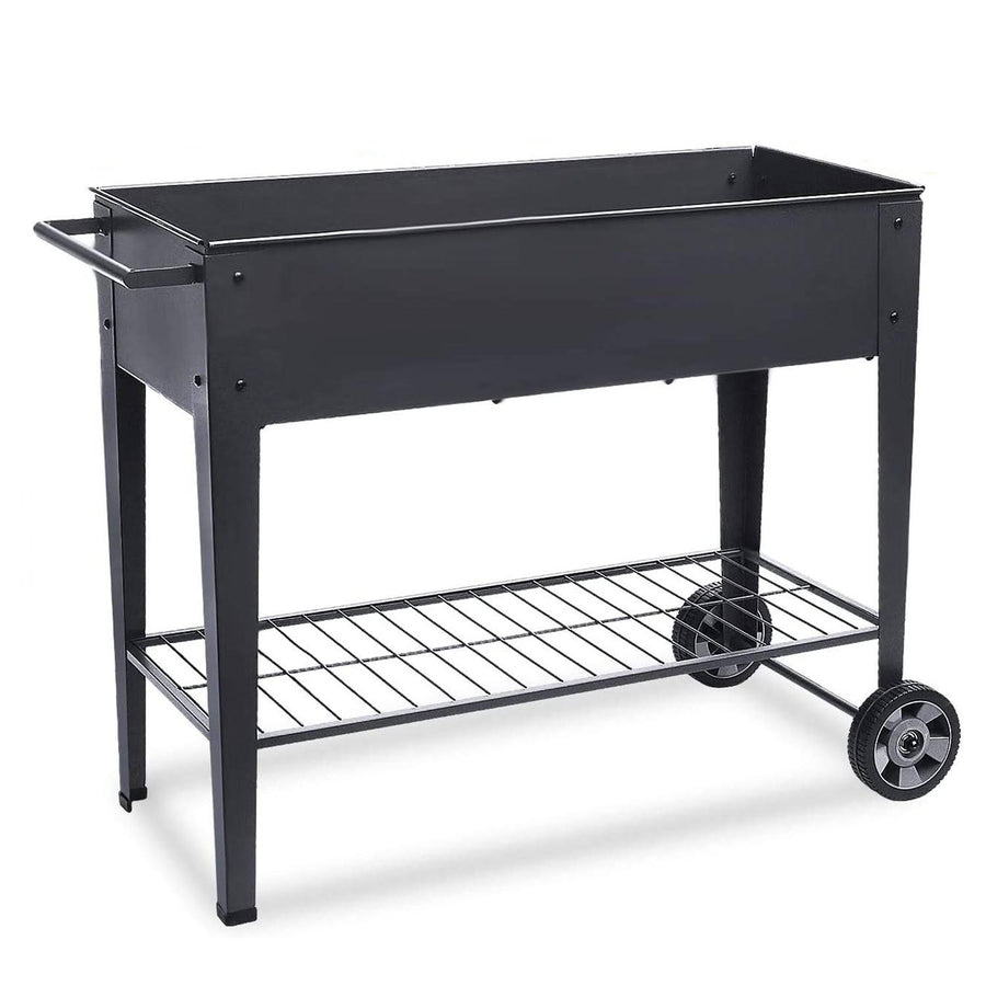FOYUEE Raised Planter Box with Legs Outdoor Elevated Garden Bed on Wheels for Vegetables Flower Herb