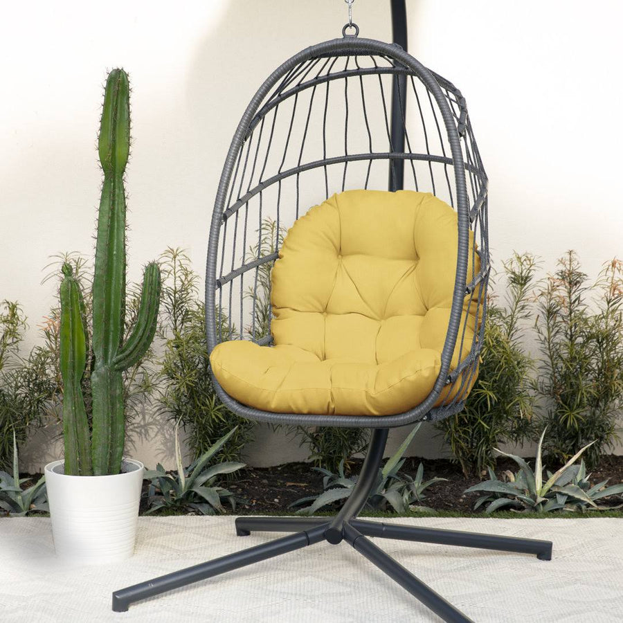 Outdoor Seat/Back Cushion Egg Chair Cushion Fabric: Daffodil