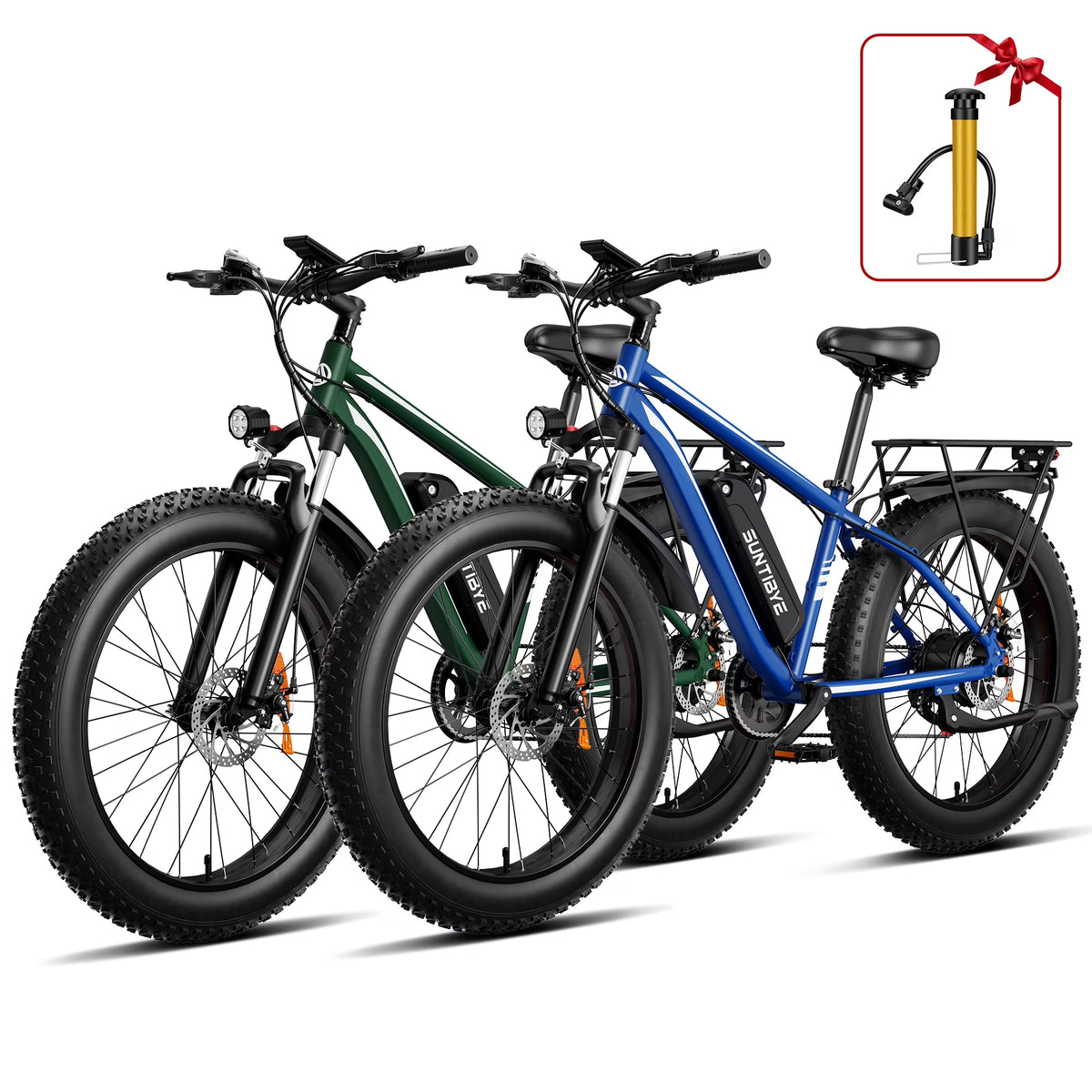 SUNTIBYE EB26 26" Fat Tire E Bike for Adults Set of 2, 1500W Electric Mountain Bikes, 28MPH Off - Road Ebike, 48V 15ah UL2849, Black