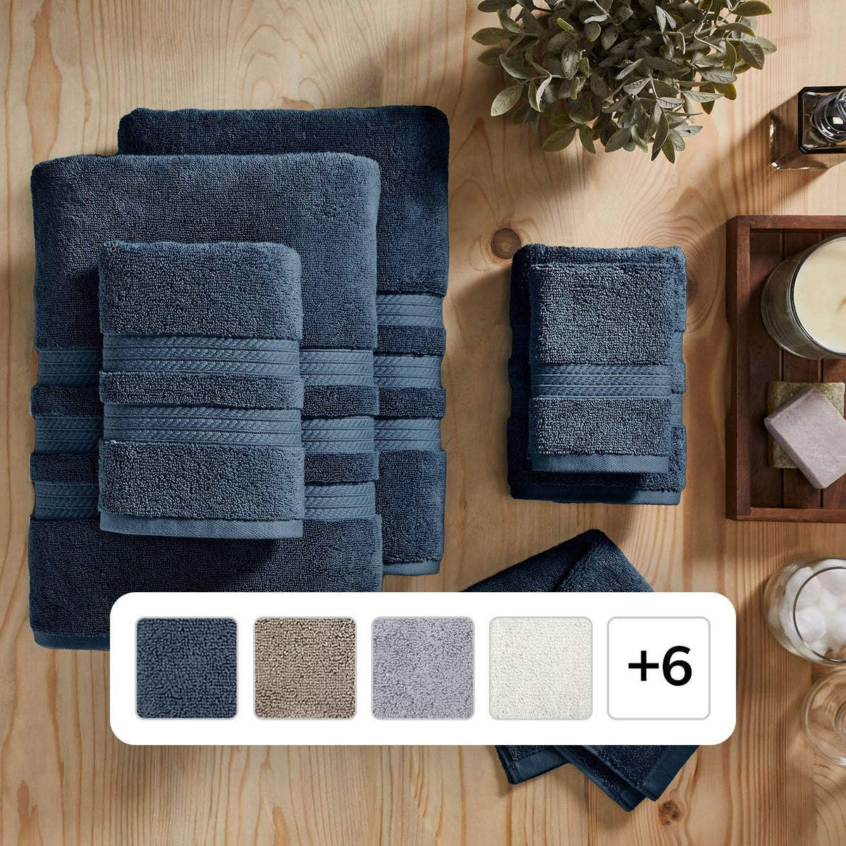 Member's Mark Hotel Premier Collection by Member��s Mark 6-Piece Luxury Bath Towel Bundle, Indigo