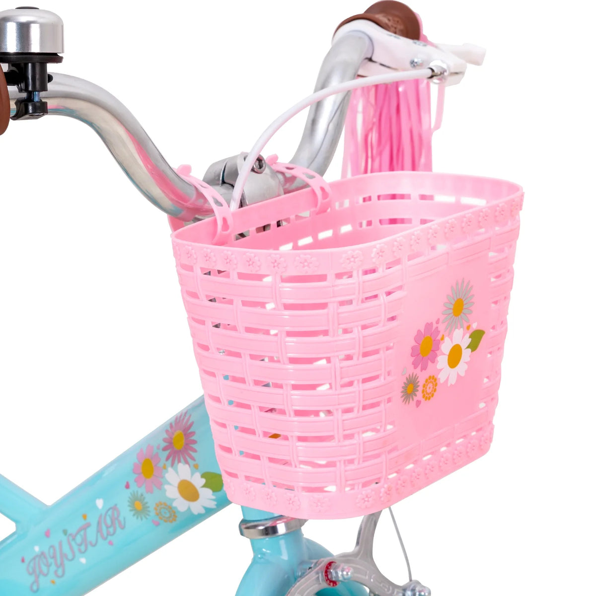 JOYSTAR Little Daisy 14 in Kids Bike for 3 4 5 Years Girls with Handbrake Children Princess Bicycle with Training Wheels Basket Streamer Toddler Cycle Bikes Blue