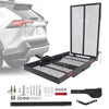 HECASA Hitch Mounted Cargo Carrier Mobility Scooter and Wheelchair Carrier Rack with Loading Ramp Luggage Basket Disability Medical Lift Rack