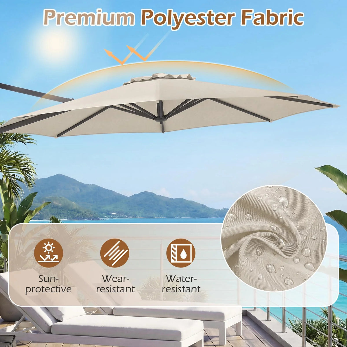 Tangkula 10ft Patio Umbrella with Aluminum Pole