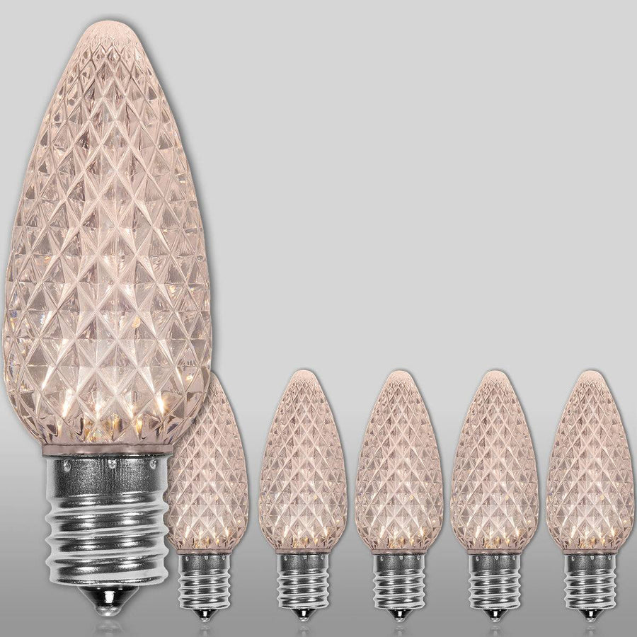 Wintergreen Lighting OptiCore C9 LED Warm White Faceted Christmas Light Bulbs (25-Pack)